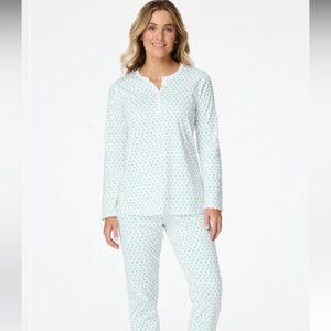 Roller Rabbit Long Sleeve Heart Pajamas in Mint